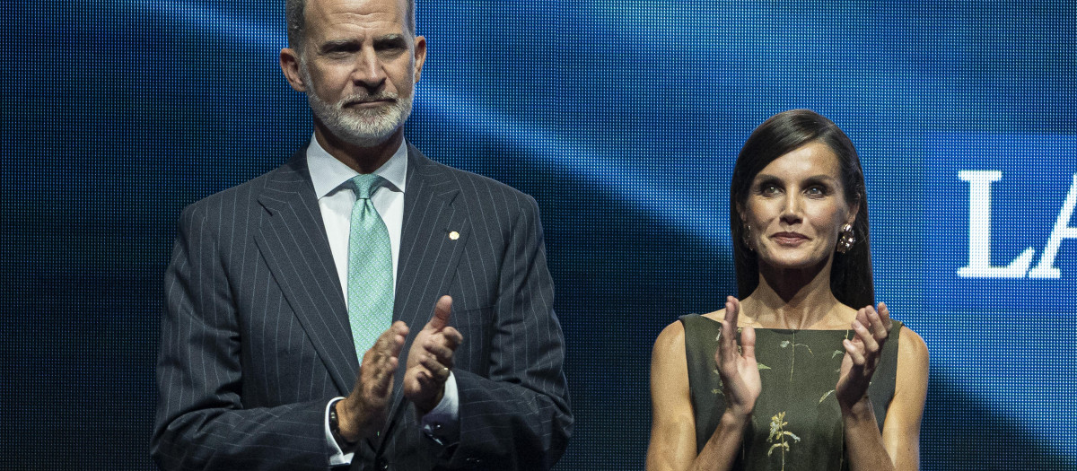 Spanish King Felipe VI and Letizia during 1 edition of La Vanguardia awards in Barcelona  on Monday, 18 September 2023.