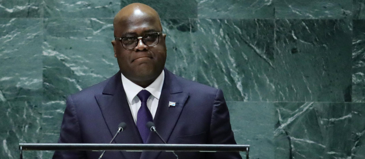 El presidente del Congo Felix-Antoine Tshisekedi Tshilombo durante su discurso en la ONU