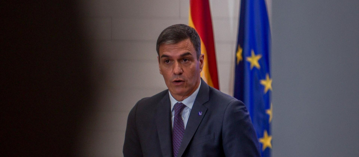 El presidente del Gobierno en funciones, Pedro Sánchez15 SEPTIEMBRE 2023;PRESENTACIÓN;UE;UNIÓN EUROPEA;PROPUESTA;PRESIDENCIA;GOBIERNO;PRESIDENTE;CEOE;EU
Ricardo Rubio / Europa Press
15/9/2023
