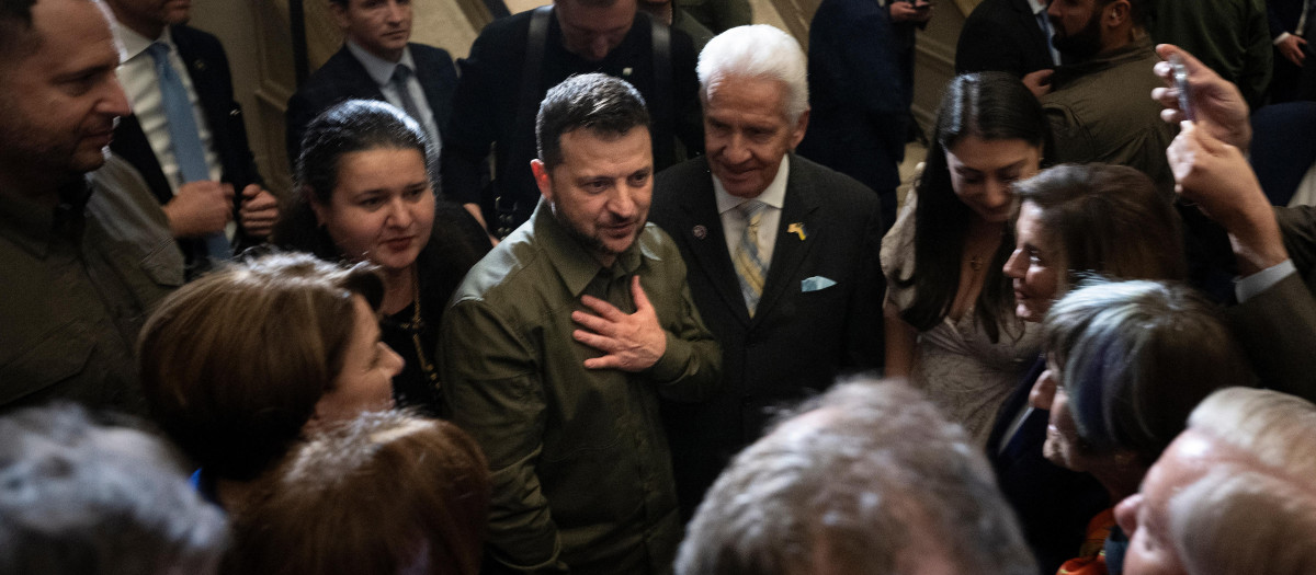 El presidente Volodímir Zelenski durante su visita a Washington