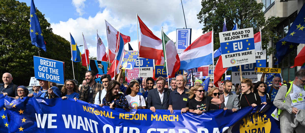 Centenares de británicos se manifestaron contra el brexit y pidieron reincorporarse en la EU