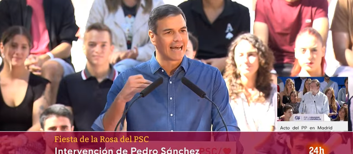 TVE se ha volcado con el discurso de Sánchez en Gavá en el Canal 24 Horas