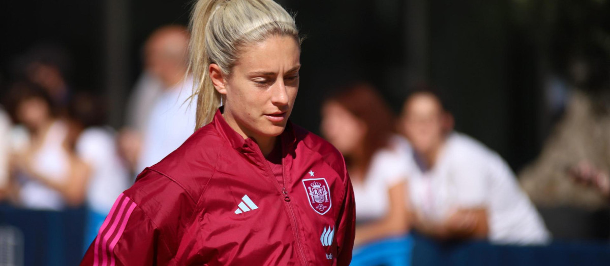 Alexia Putellas, en el entrenamiento de la selección española este domingo