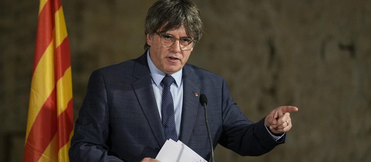 Carles Puigdemont, en un acto en Francia en agosto