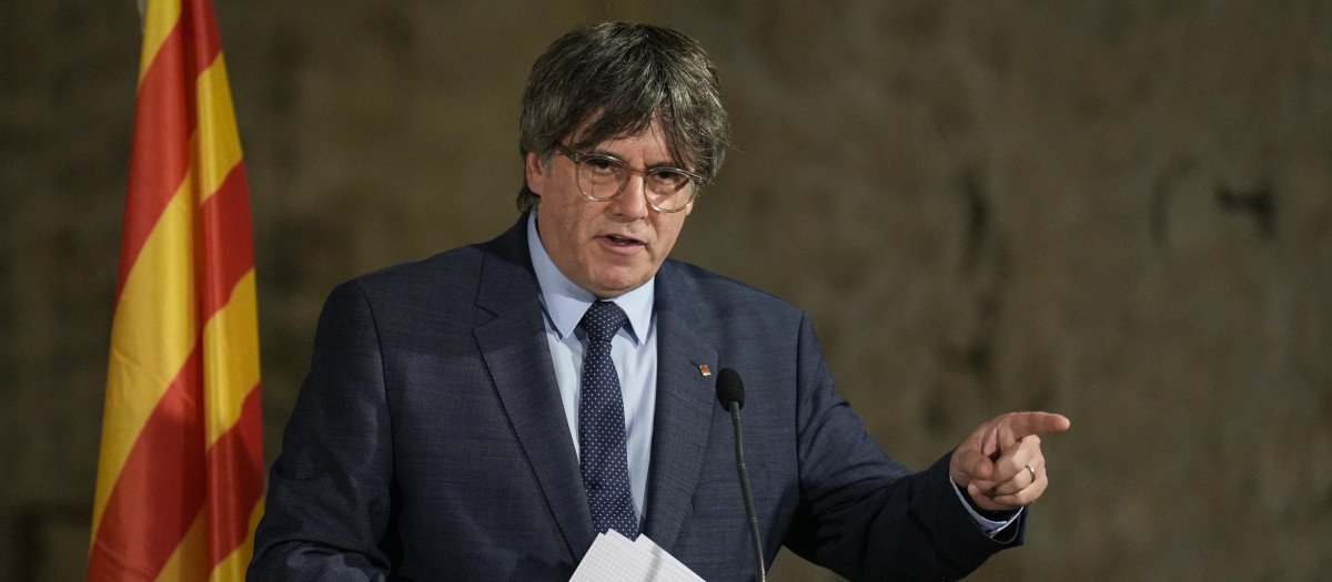 Carles Puigdemont, en un acto en Francia en agosto