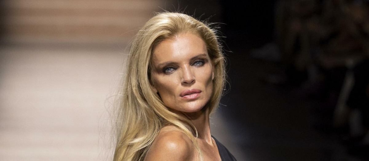 Esther Cañadas, en la pasarela de Milán el pasado mes de junio