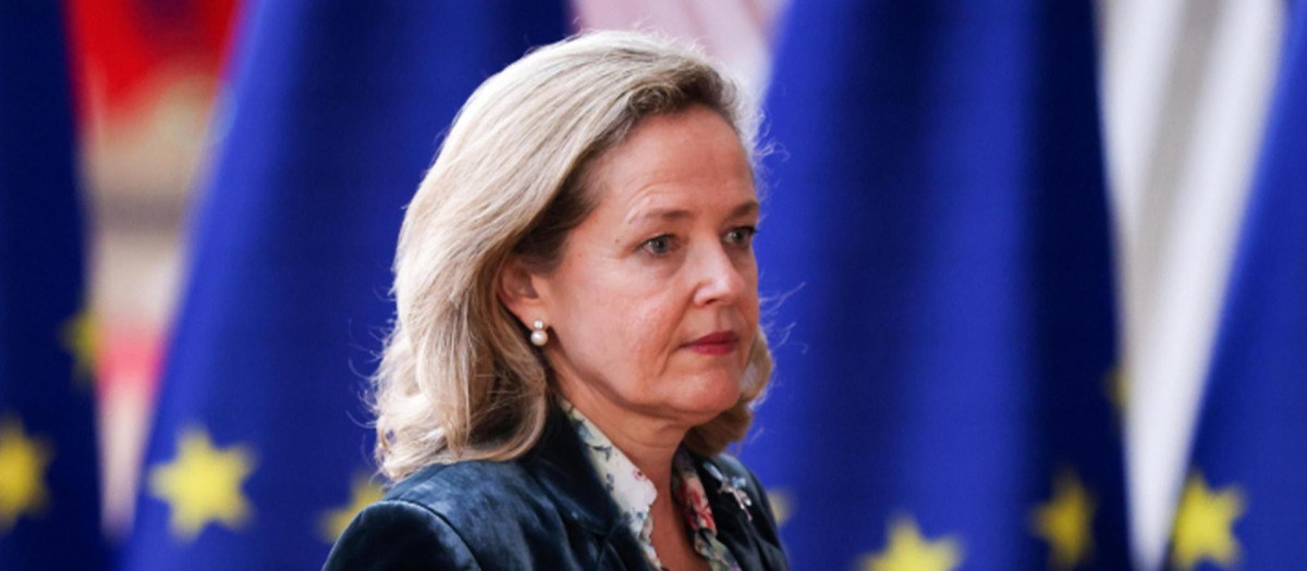 Nadia Calviño, a su llegada a una de las últimas reuniones del Eurogrupo