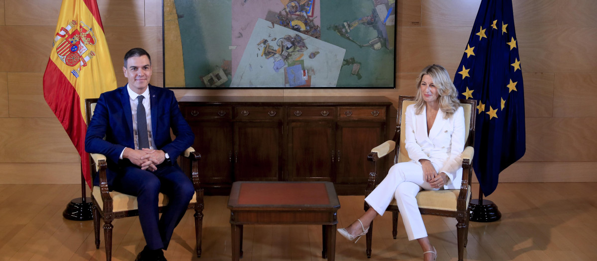 Pedro Sánchez y Yolanda Díaz en el Congreso