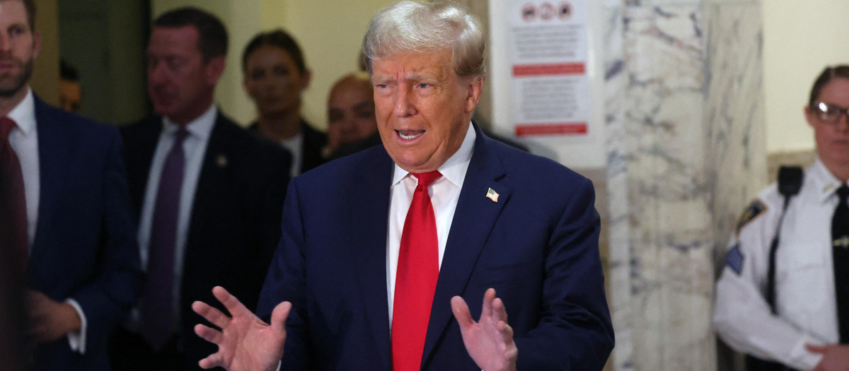 El expresidente de EE.UU. Donald Trump en un tribunal de Nueva York