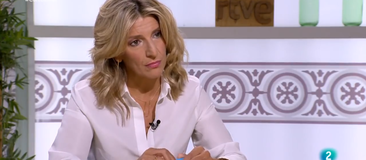 Yolanda Díaz en una entrevista en RTVE