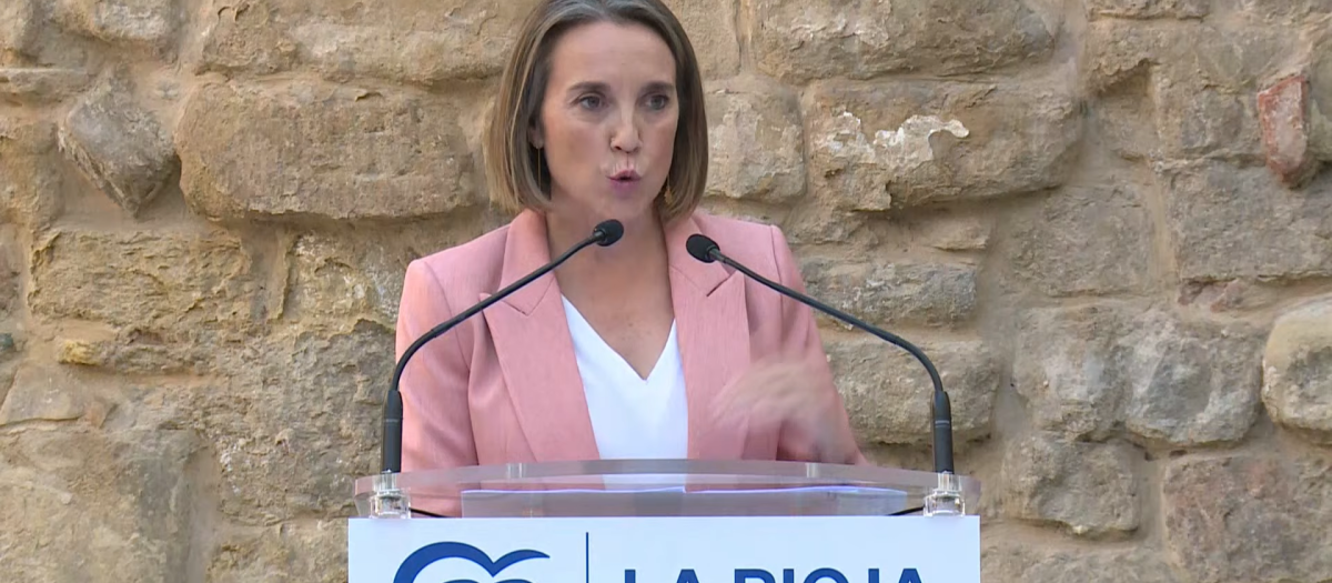 Cuca Gamarra, secretaria general del PP, en La Rioja