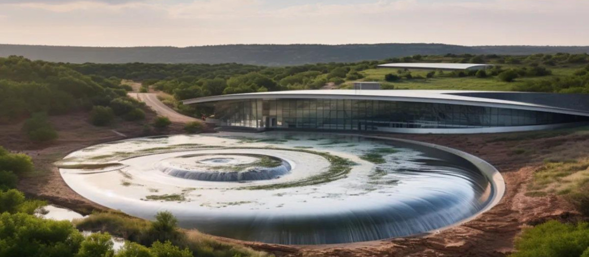 Infogafía de Giga Water Loop, el proyecto de Musk junto a su megafactoría de Tesla en Austin