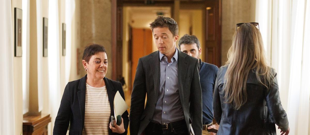 La diputada de EH Bildu Mertxe Aizpurua y el líder de Más País, Iñigo Errejón, a su llegada a una reunión de la Junta de Portavoces, en el Congreso de los Diputados, a 18 de abril de 2023, en Madrid (España).
18 ABRIL 2023;JUNTA DE PORTAVOCES;REUNIÓN;CONGRESO
Eduardo Parra / Europa Press
(Foto de ARCHIVO)
18/4/2023
