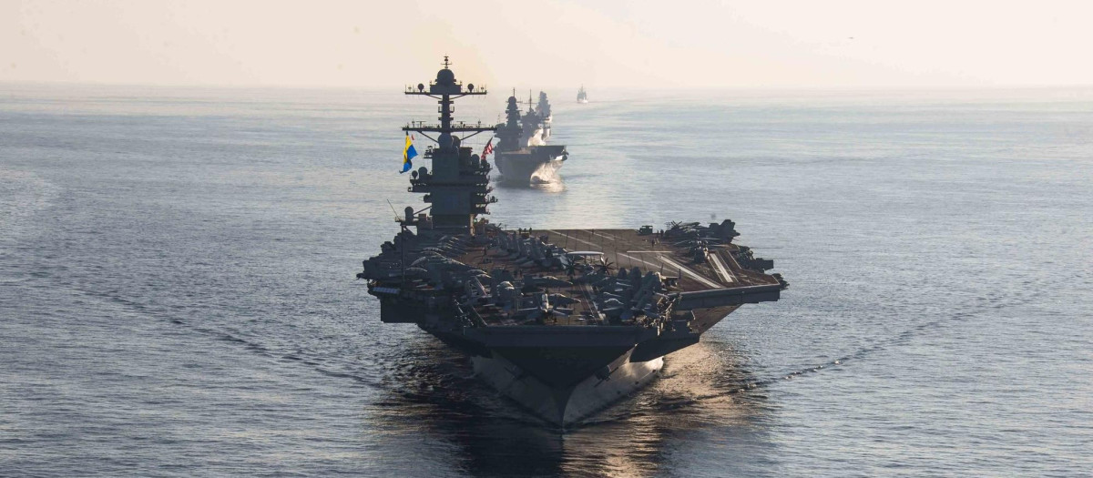 Portaviones estadounidense USS Gerald R. Ford de la 6ta flota del la Marina de EE.UU.