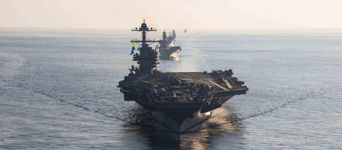 Portaviones estadounidense USS Gerald R. Ford de la 6ta flota del la Marina de EE.UU.