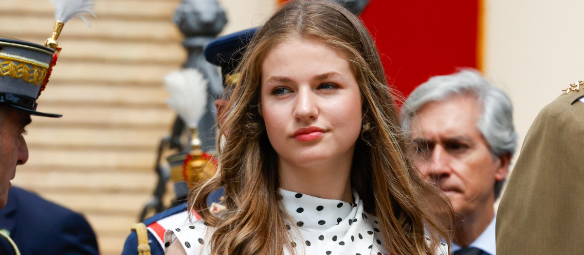 Princess Leonor during “Entrega de Reales Despachos de Empleo de la Academia Militar” in Zaragoza on Friday, 7 July 2023.