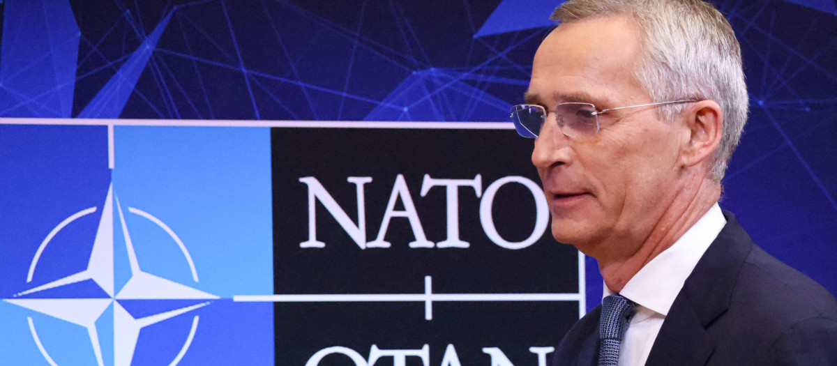 El secretario general de la OTAN Jens Stoltenberg momentos antes de la rueda de prensa final