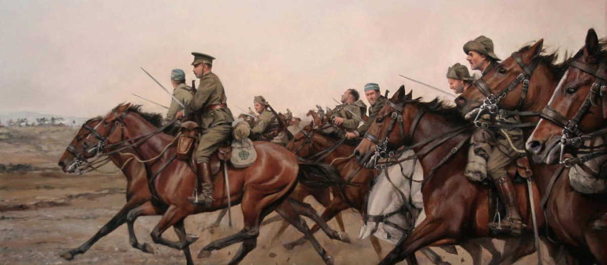 Las cargas del río Igan, el 23 de julio de 1921 representadas por el artista Augusto Ferrer-Dalmau