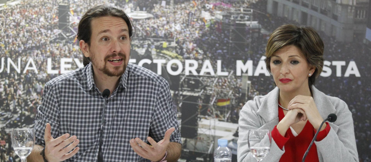 Pablo Iglesias y Yolanda Díaz en 2018