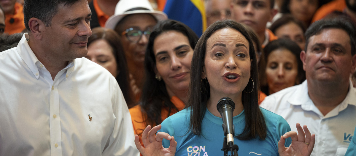 La precandidata presidencial venezolana por el partido opositor Vente Venezuela, María Corina Machado