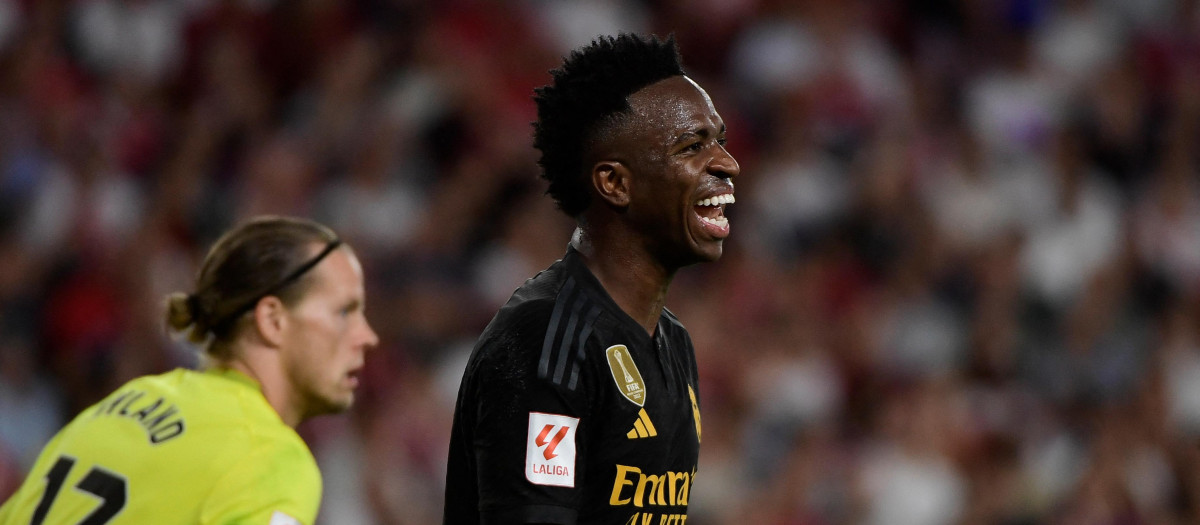 Vinicius, en el partido de este sábado ante el Sevilla