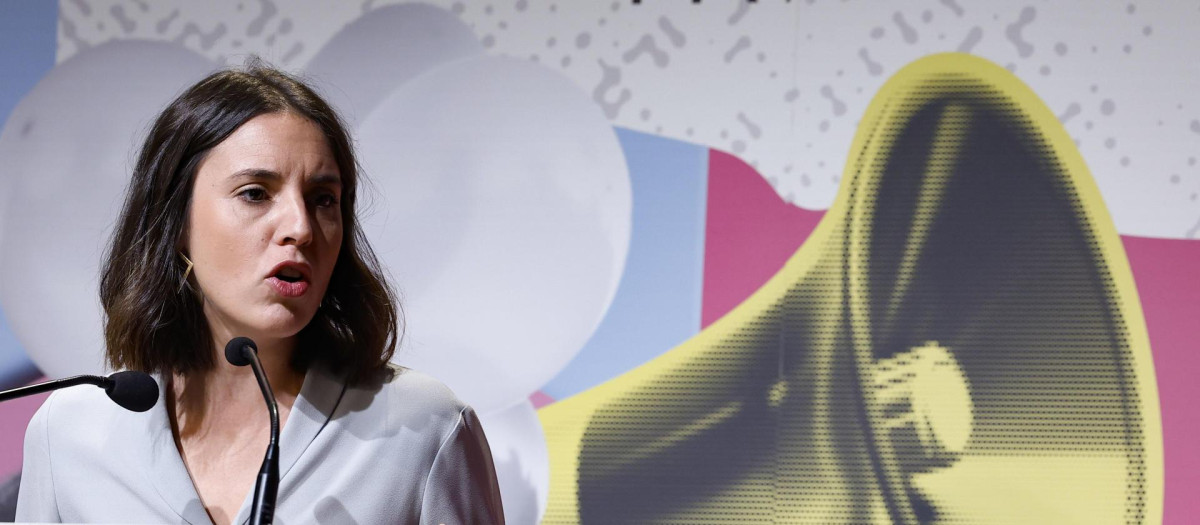 La ministra de Igualdad, Irene Montero, durante su intervención en la reunión de alto nivel sobre la Transición de Sistemas de Cuidados hacia Modelos Centrados en las Personas y en la Comunidad
