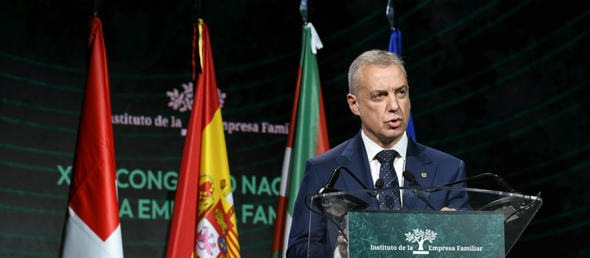 El lendakari Íñigo Urkullu durante su discurso.