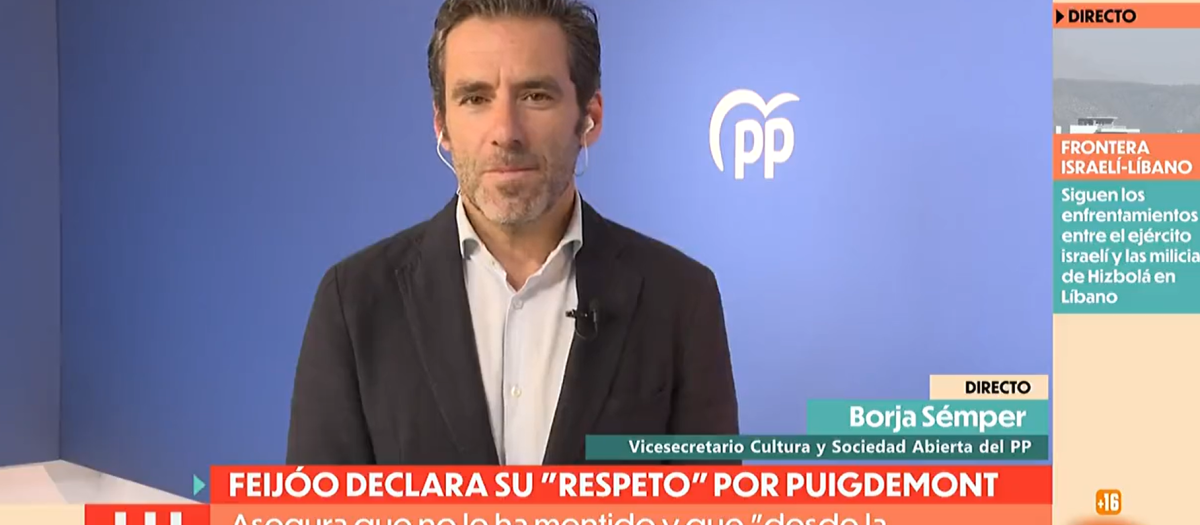 El portavoz del PP, Borja Sémper, en TVE