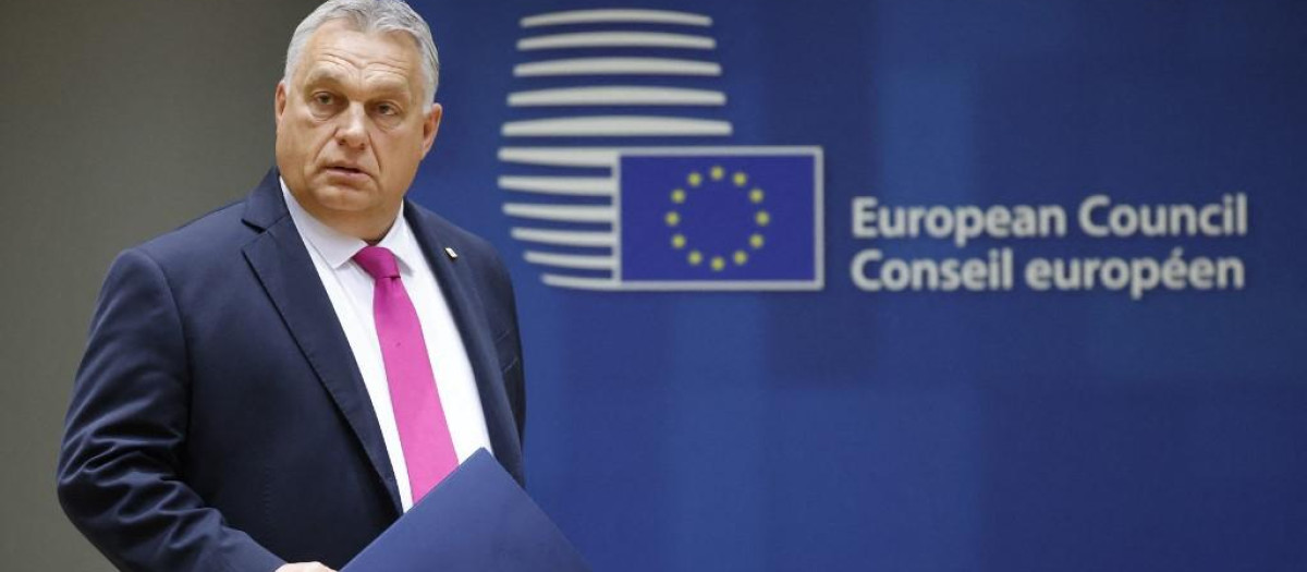El primer ministro de Hungría, Viktor Orbán, a su llegada a la reunión del Consejo Europeo de este jueves