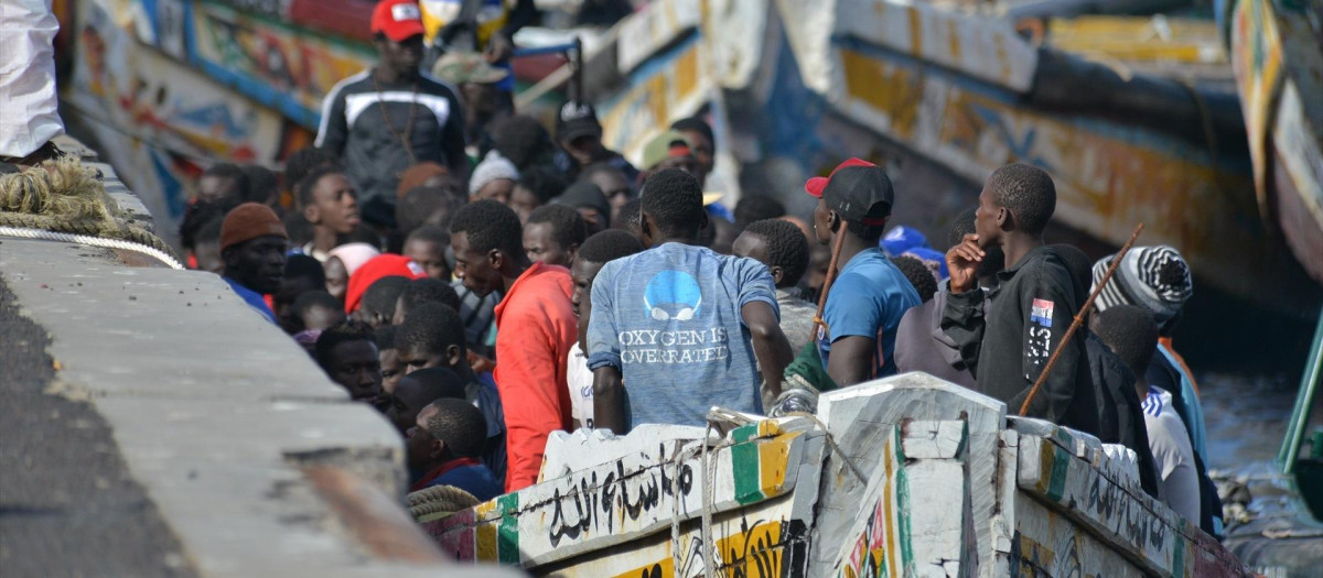 Inmigrantes llegados al puerto de La Restinga (El Hierro)