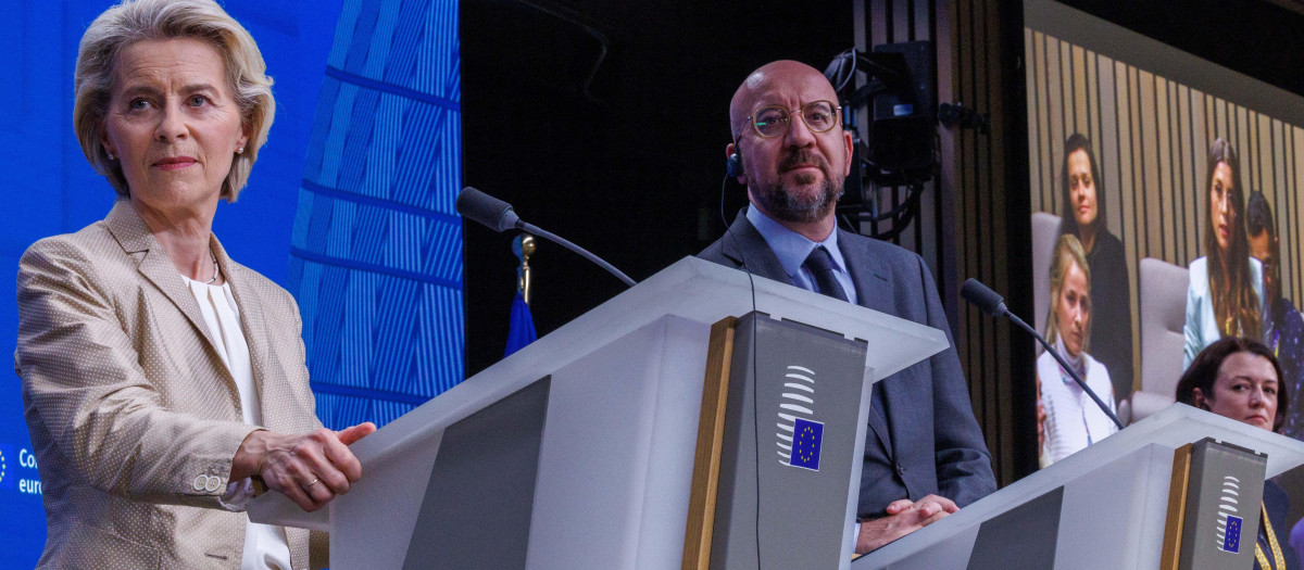 Ursula Von der Leyen y Charles Michel, durante el Consejo Europeo