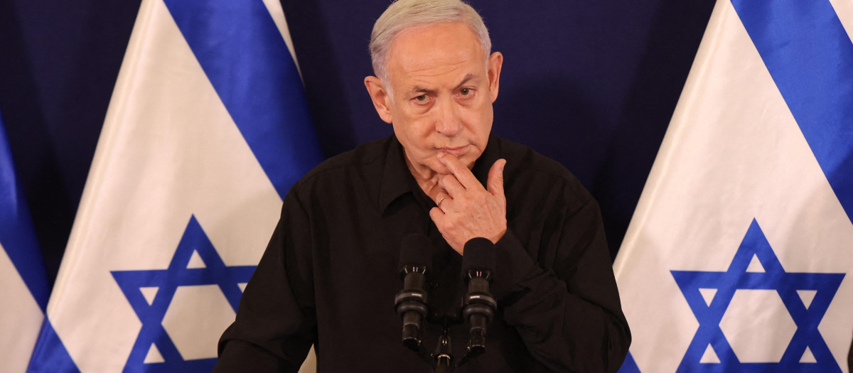 Benjamin Netanyahu, en la primera conferencia de prensa desde que empezó la guerra