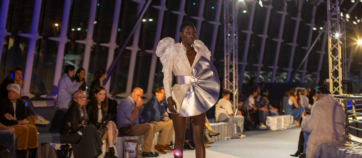 Una de las modelos que han desfilado en el Clec Fashion de Valencia este fin de semana