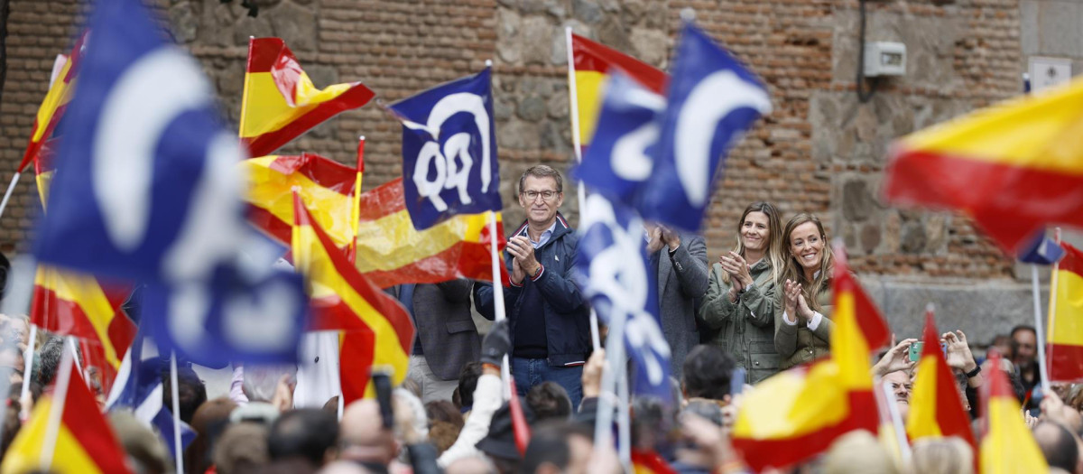 El presidente del PP, Alberto Núñe Feijóo, en un acto en Toledo contra la amnistía