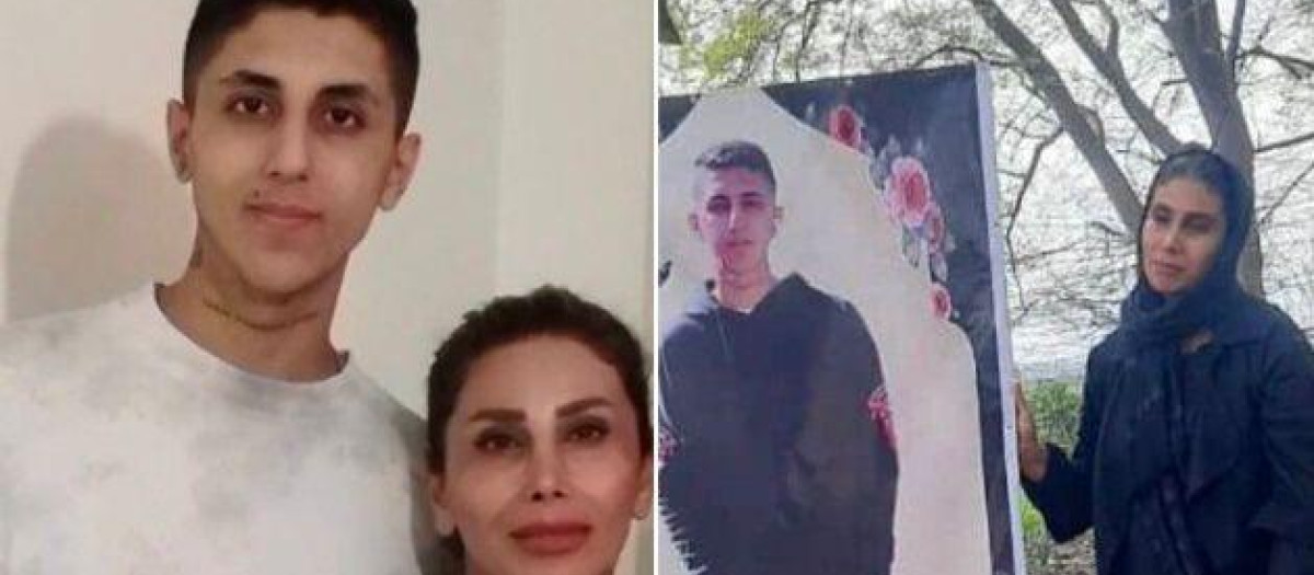 Mahsa Yazdani junto a su hijo Mohammad Javad Zahedi