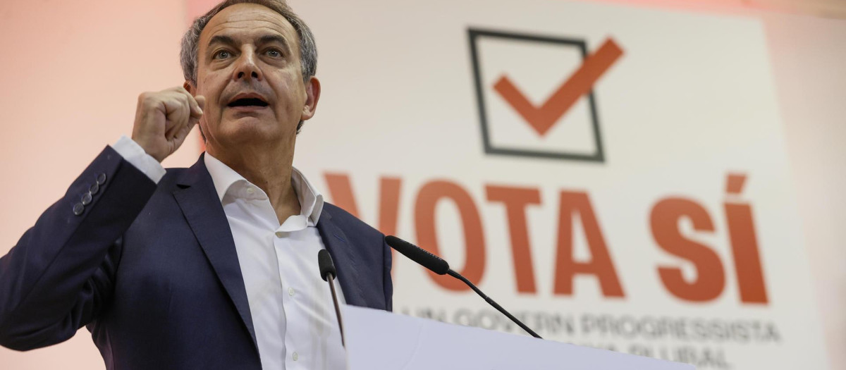 José Luis Rodríguez Zapatero, en un mitin del PSOE en Valencia, este viernes