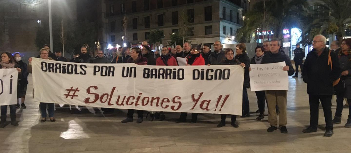 Manifestación de los vecinos de Orriols, en Valencia