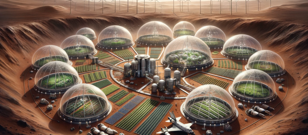 Colonia en Marte generada por una herramienta de IA