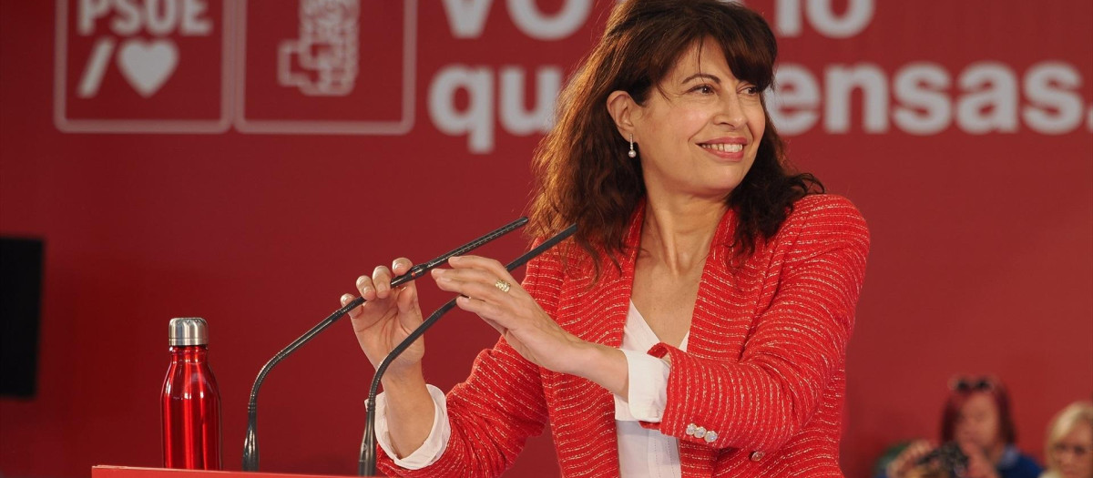 La nueva ministra de Igualdad, Ana Redondo, durante un acto electoral del PSOE en las pasadas elecciones autonómicas y municipales