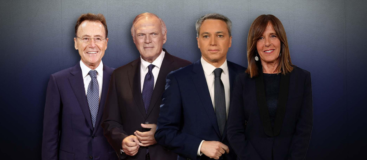 Matías Prats, Pedro Piqueras, Vicente Vallés y Ana Blanco