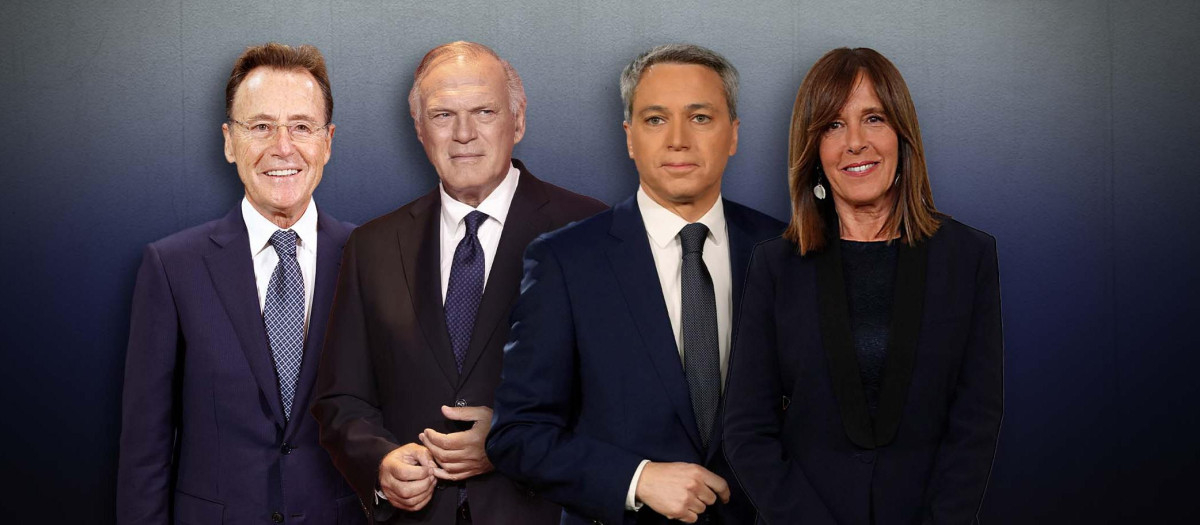 Matías Prats, Pedro Piqueras, Vicente Vallés y Ana Blanco