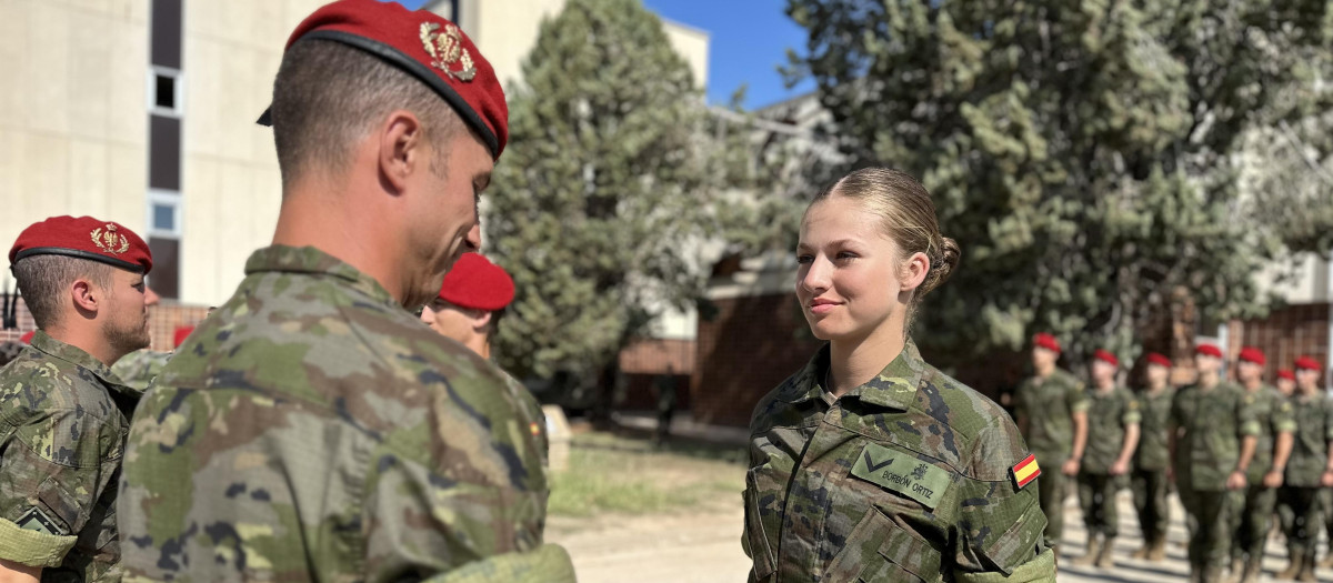 La princesa de Asturias Leonor de Borbon durante unas maniobras militares en la academia Militar de Zaragoza 20 Septiember 2023