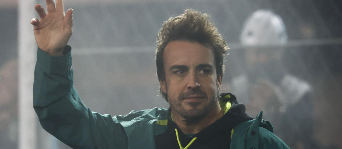 Fernando Alonso durante el Gran Premio de Las Vegas