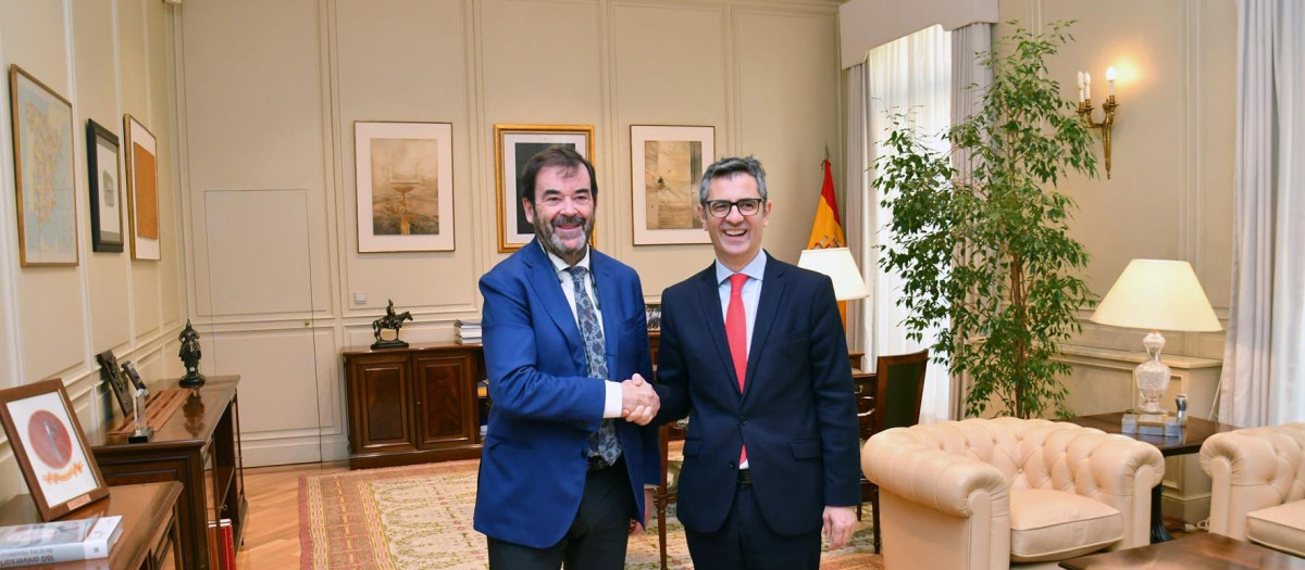 Vicente Guilarte, presidente interino del CGPJ, y Félix Bolaños, ministro de Justicia