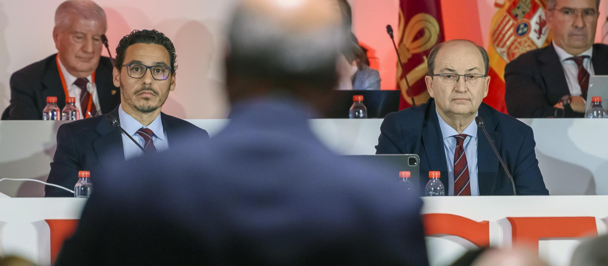 José María Del Nido Benavente en su discurso durante la Junta de Accionistas del Sevilla FC