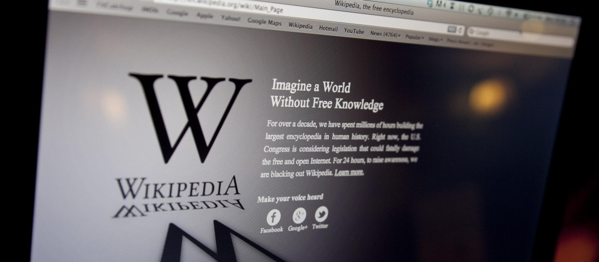 Portada de la Wikipedia, en una imagen de archivo