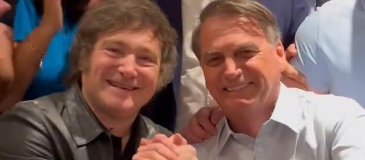 Javier Milei y el presidente brasileño Jair Bolsonaro en Buenos Aires