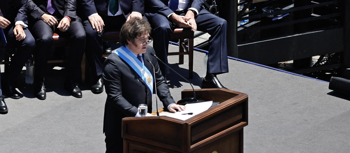 «Hoy comienza una nueva era en Argentina», aseguró Javier Milei en su discurso