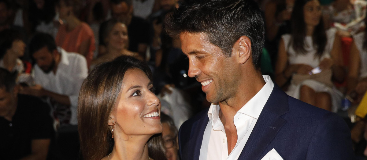 Ana Boyer and Fernando Verdasco at the front row of PedroDelHierro collection runway during Pasarela Cibeles - Mercedes-Benz Fashion Week Madrid 2018, in Madrid, on Sunday 8th January, 2018