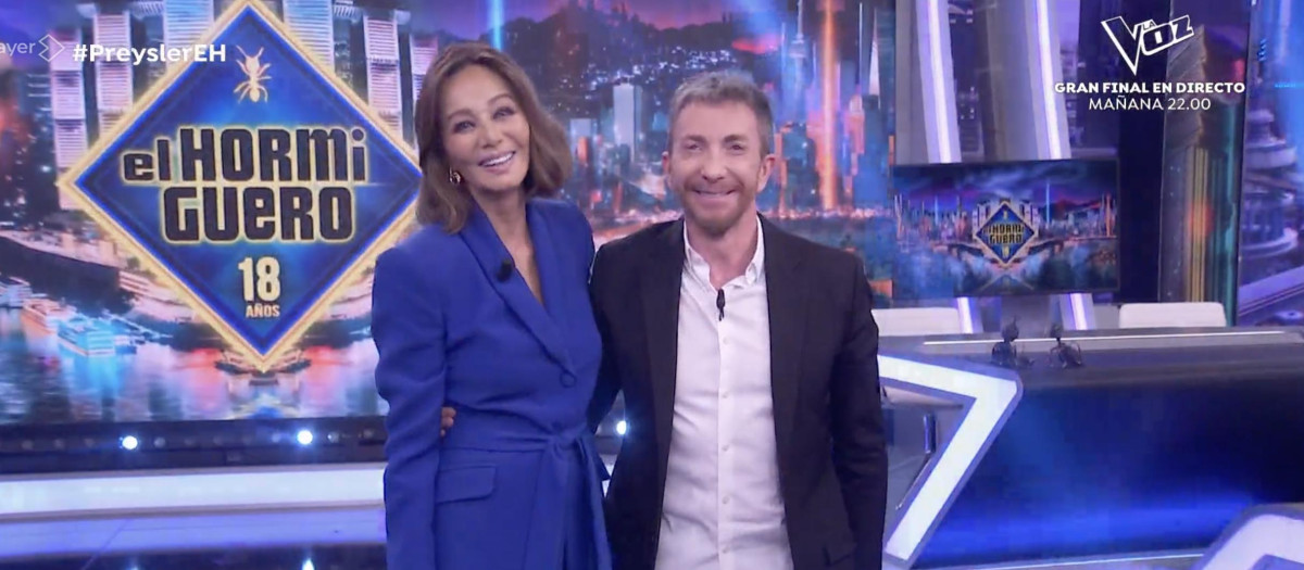 Isabel Preysler y Pablo Motos, este jueves en 'El Hormiguero'